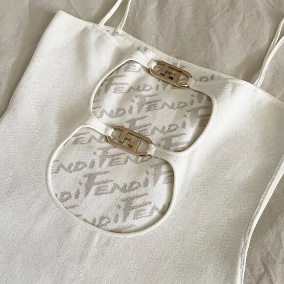 FENDI reversible mini dress off white logo - Picture 12 of 15